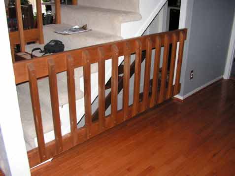 Old out dated Brady Bunch style staircase